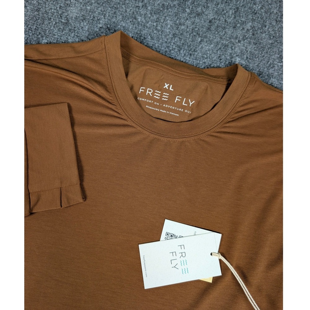 Free Fly Elevate Lightweight Long Sleeve Men XL Russet Brown UPF 25 NWT